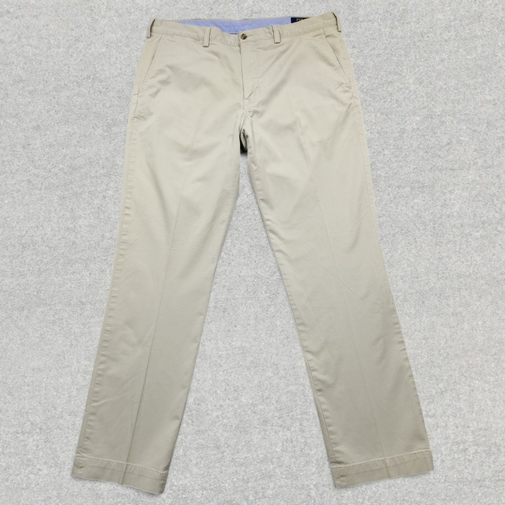 Polo Ralph Lauren Pants Mens 36x32 (Fits 36x31) Beige Chino Straight Fit Stretch